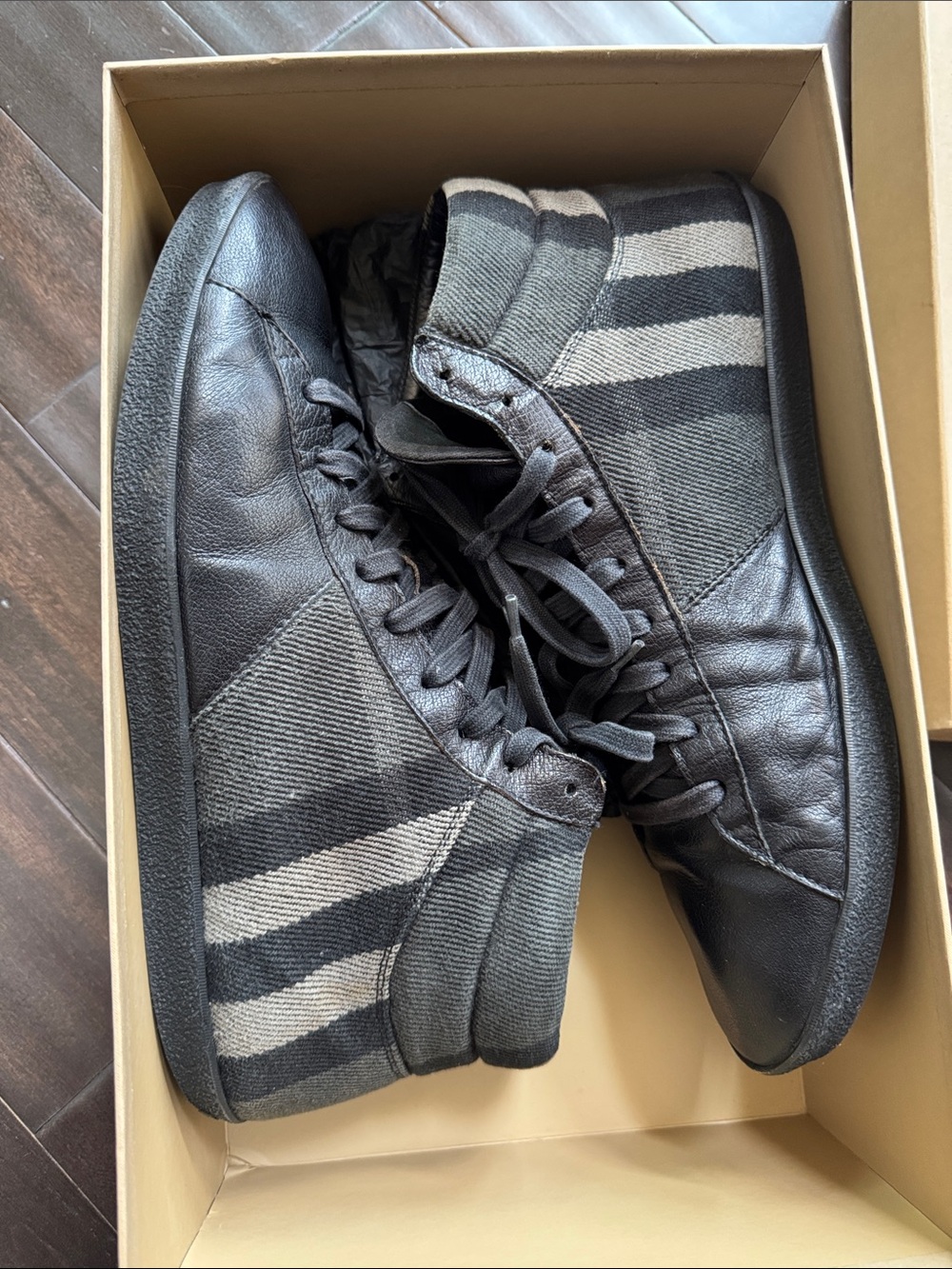 Burberry Check High Top Sneakers Size：44 - Picture 13 of 13